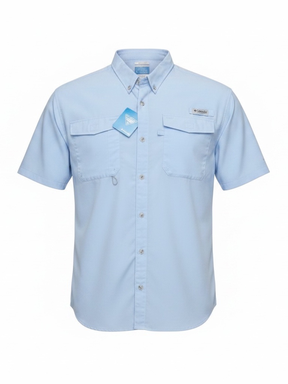Columbia PFG Men’s Short-Sleeve Button-Down Shirt - Pale Blue- XXL